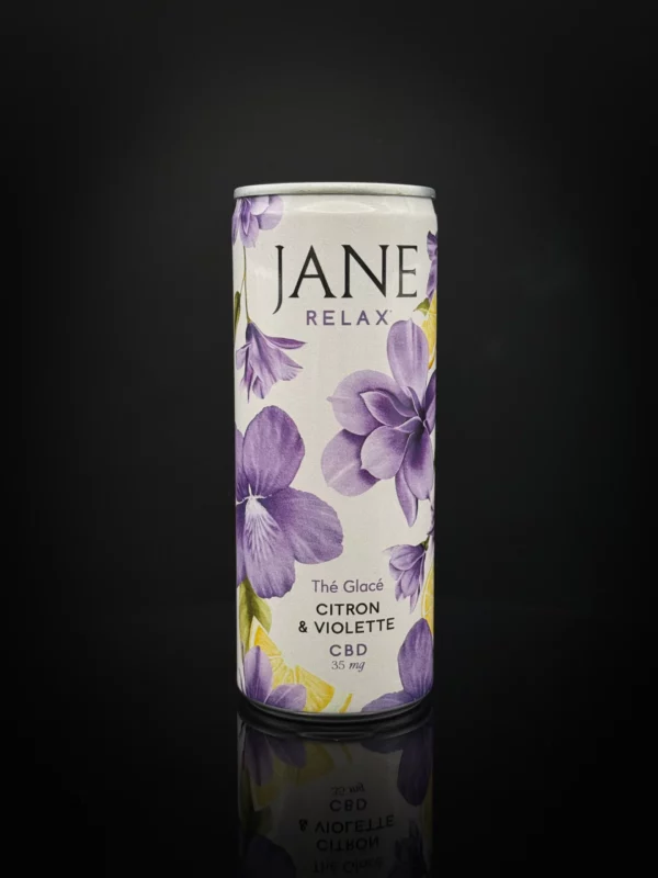 thé glacé relaxant CBD Jane bio pêche romarin fraise basilic hibiscus violette citron