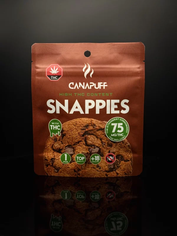 cookie thc 75mg snappies canapuff edible puissant effet longue durée chocolat