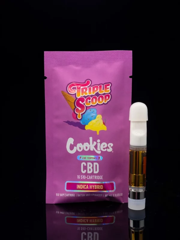 cartouche cookies triple scoop cbd vape pen 510 saveur crémeuse dessert premium relaxant vape pen cbd