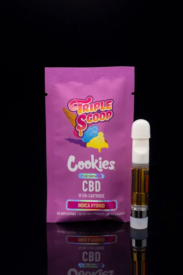 cartouche cookies triple scoop cbd vape pen 510 saveur crémeuse dessert premium relaxant vape pen cbd