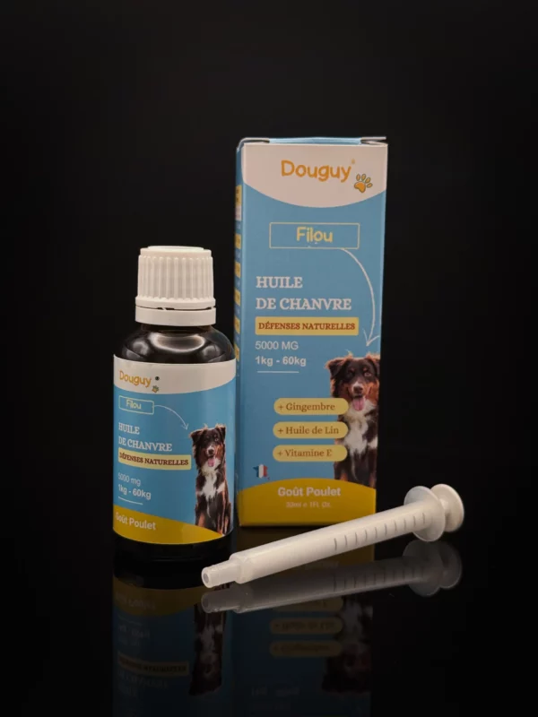 huile cbd chien immunite gingembre vitamine e 30ml