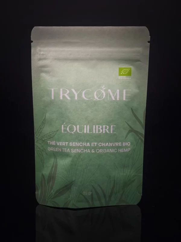 thé infusion CBD bio équilibre Trycome thé vert chanvre énergie douce