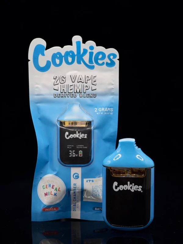 cookies dual chamber 2g vape cereal milk london pound cake double saveur puff effet puissant rapide strong