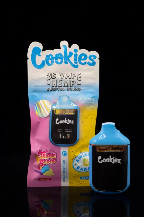 cookies dual chamber 2g triple scoop apples bananas vape double saveur puff effet puissant rapide strong