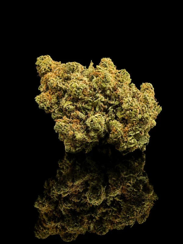 Fleur de CBC Lemon Haze indoor 25 % Nature Lab, tête givrée aux pistils orangés