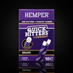 Boîte Quick Hitters HEMPER Grape : 10 one-hitters à embout céramique avec dugout et poker tool