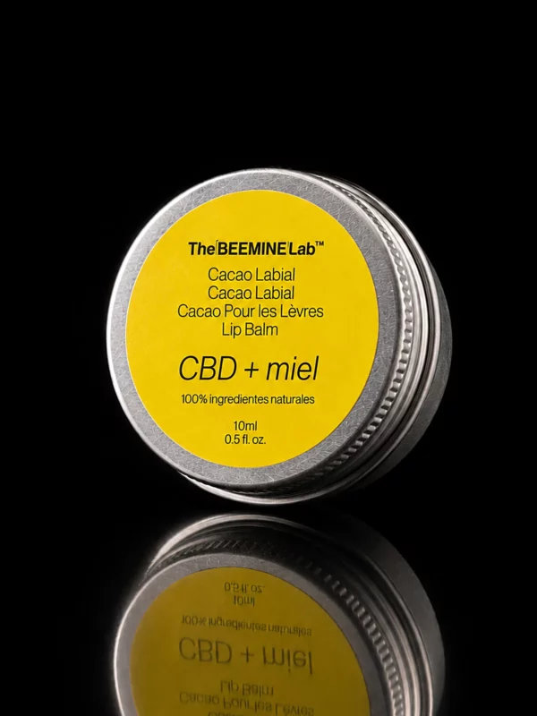 Baume à lèvres cacao CBD et miel The Beemine Lab, pot aluminium 10 ml