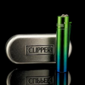 Briquet Clipper Métal - Peacock