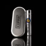 Briquet Clipper métal The Bulldog chromé avec boîte cadeau métallique Clipper