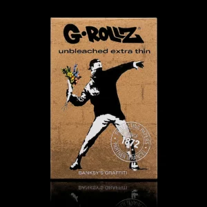 Feuilles G-Rollz Unbleached Extra Thin Banksy - fond noir studio, boutique Nature Lab