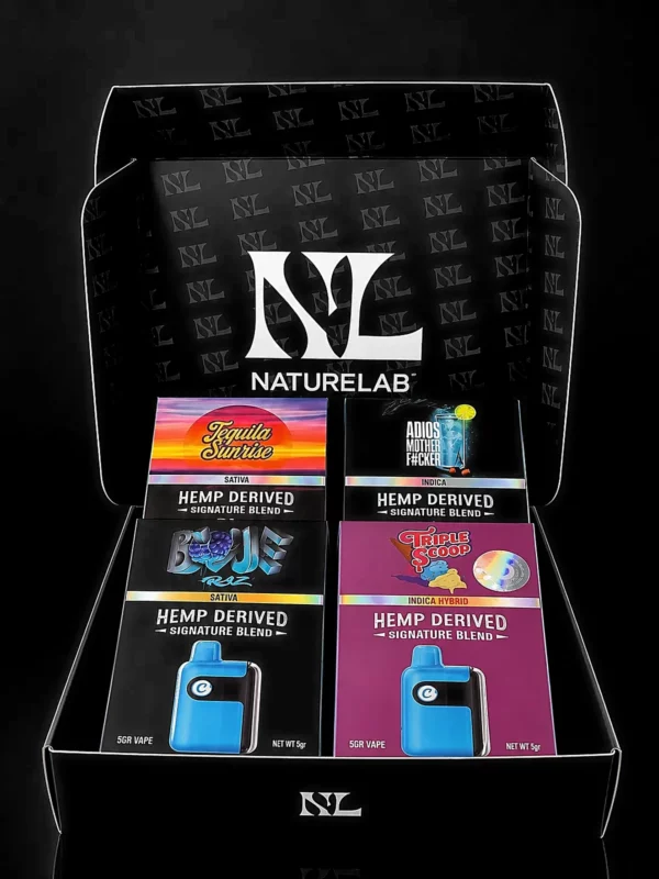 Pack Vapes 5G Cookies - fond noir studio, boutique Nature Lab