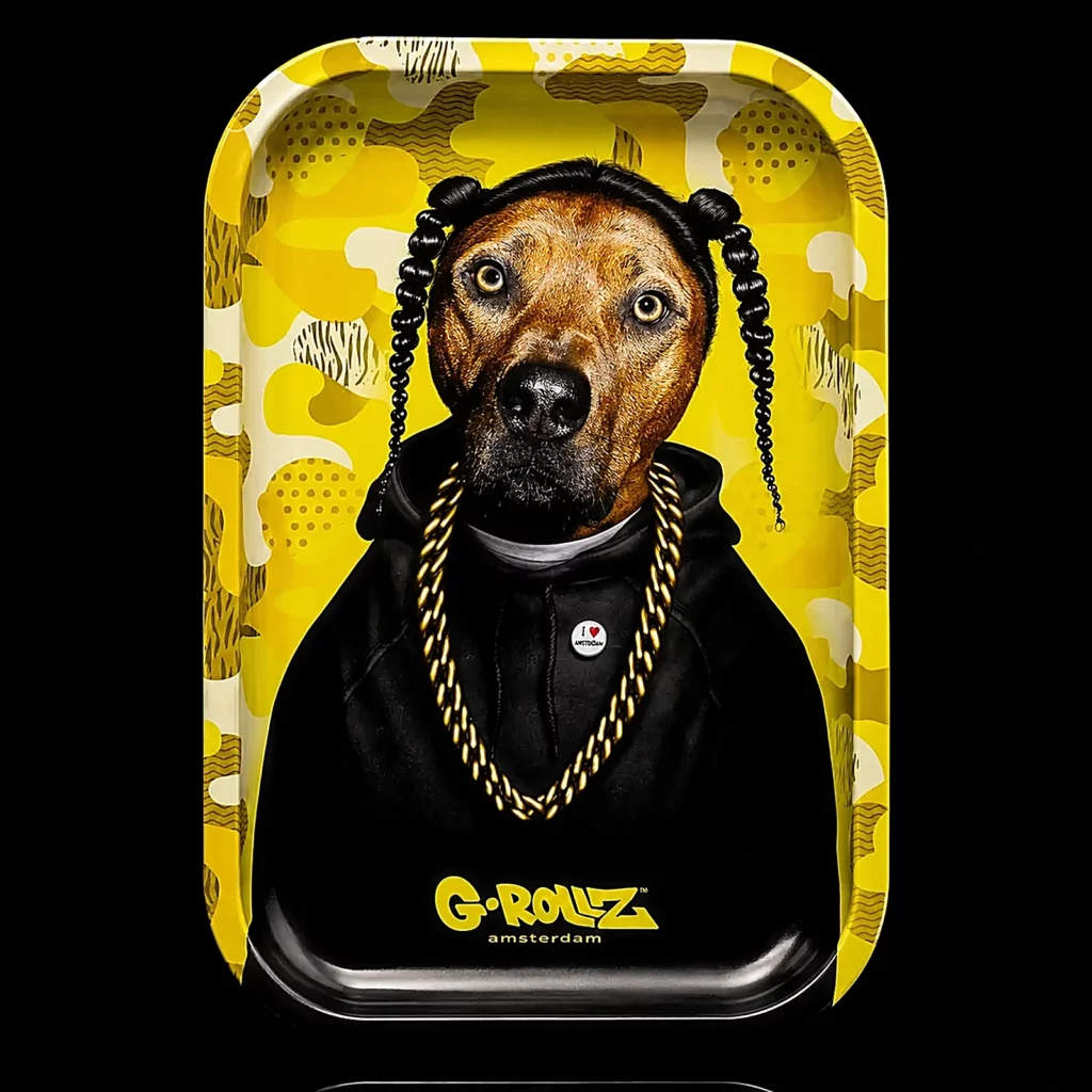 Plateau de Roulage Camo Pets Rock G-Rollz - fond noir studio, boutique Nature Lab