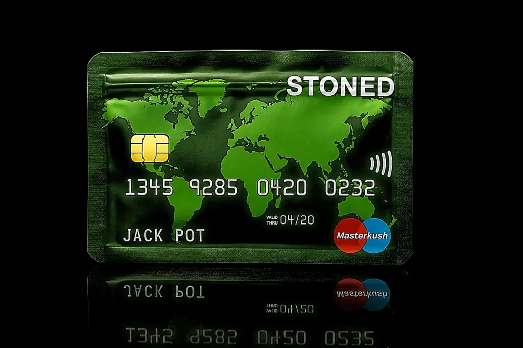 Pochon Smell-Proof G-Rollz Stoned Card - fond noir studio, boutique Nature Lab