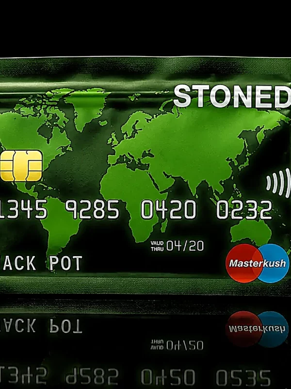 Pochon Smell-Proof G-Rollz Stoned Card - fond noir studio, boutique Nature Lab