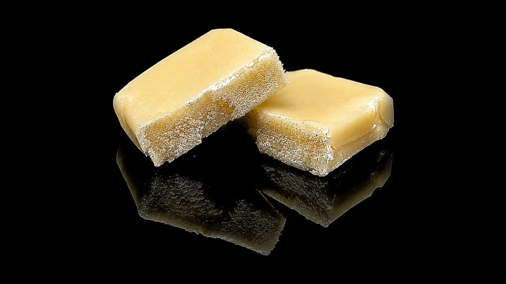 Resine CBC Granita jaune pale en gros plan sur fond noir - gamme premium a 10,90 euros le gramme