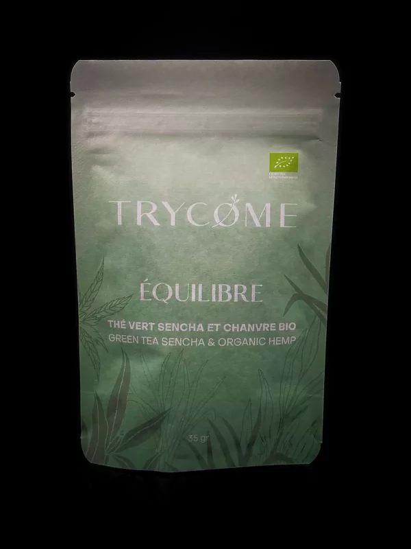 Trycome Infusion CBD Bio – Équilibre - fond noir studio, boutique Nature Lab