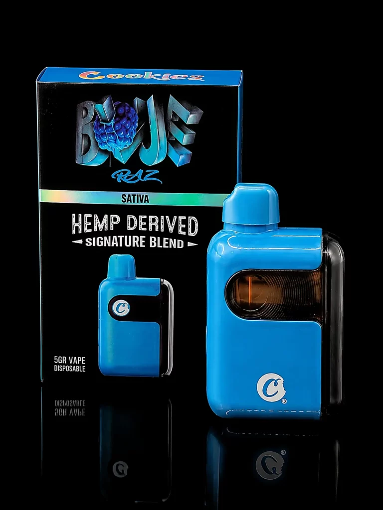 Vape Cookies Blue Razz - fond noir studio, boutique Nature Lab