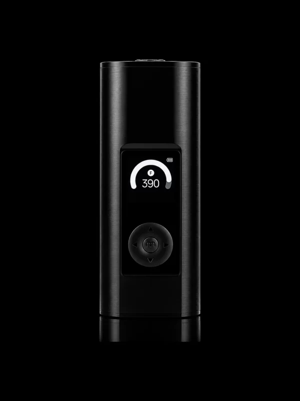 Vaporisateur Arizer Solo 3 noir avec écran et pavé de commande - fond noir studio, boutique Nature Lab