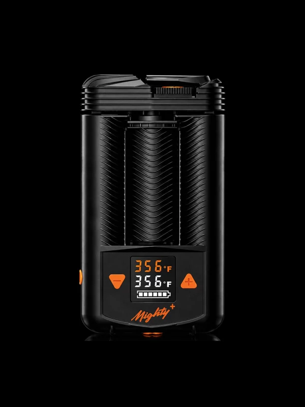 Vaporisateur Mighty+ Storz & Bickel avec écran de température - fond noir studio, boutique Nature Lab