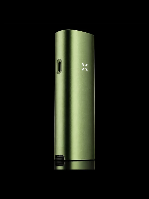 Vaporisateur PAX 4 coloris vert avec LED en pétales - fond noir studio, boutique Nature Lab