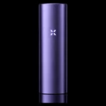 Vaporisateur PAX Plus coloris periwinkle violet avec LED en pétales - fond noir studio, boutique Nature Lab