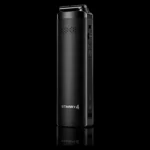 Vaporisateur XMAX Starry 4 coloris noir avec embout incliné - fond noir studio, boutique Nature Lab