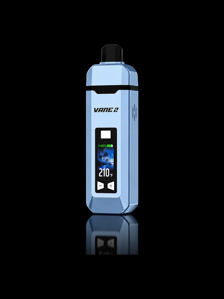 Vaporisateur Yocan Vane 2 coloris bleu ciel avec écran couleur - fond noir studio, boutique Nature Lab