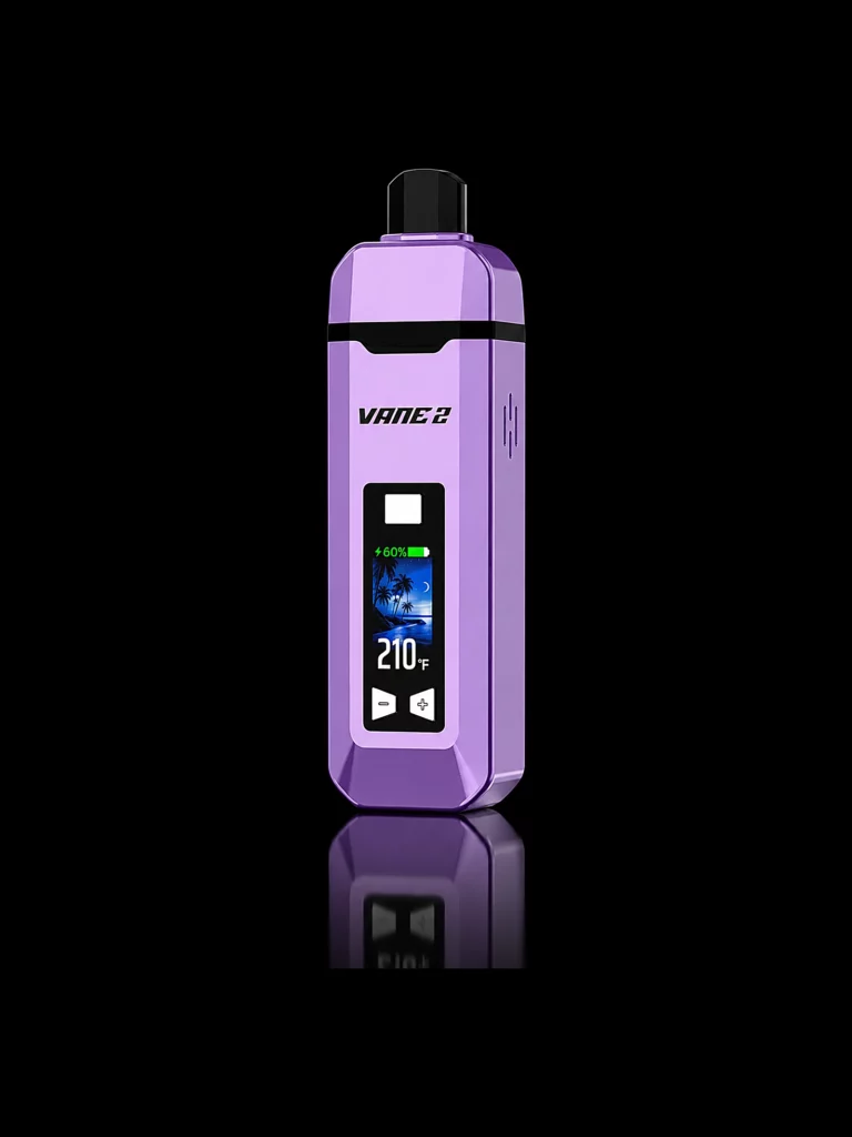 Vaporisateur Yocan Vane 2 coloris lilas avec écran couleur - fond noir studio, boutique Nature Lab