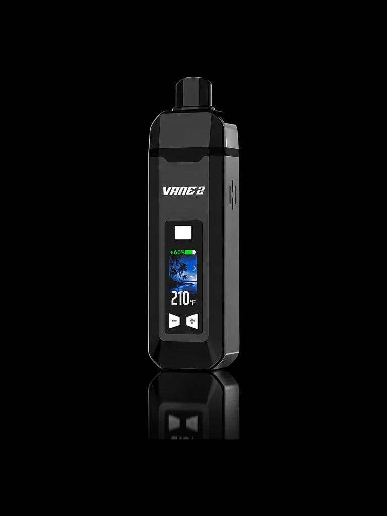 Vaporisateur Yocan Vane 2 coloris noir avec écran couleur - fond noir studio, boutique Nature Lab