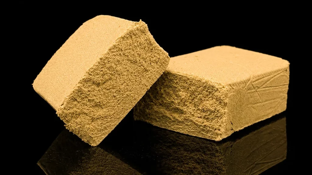Barre de hash CBD Rainbow Press dorée, pressée à partir de plusieurs variétés