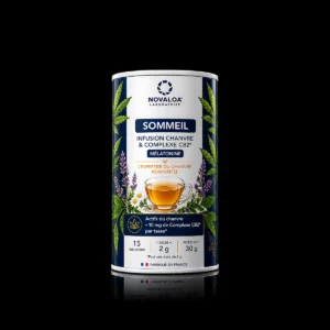 Infusion Sommeil Novaloa - Chanvre, Complexe CB2® & Mélatonine - Vrac 30 g
